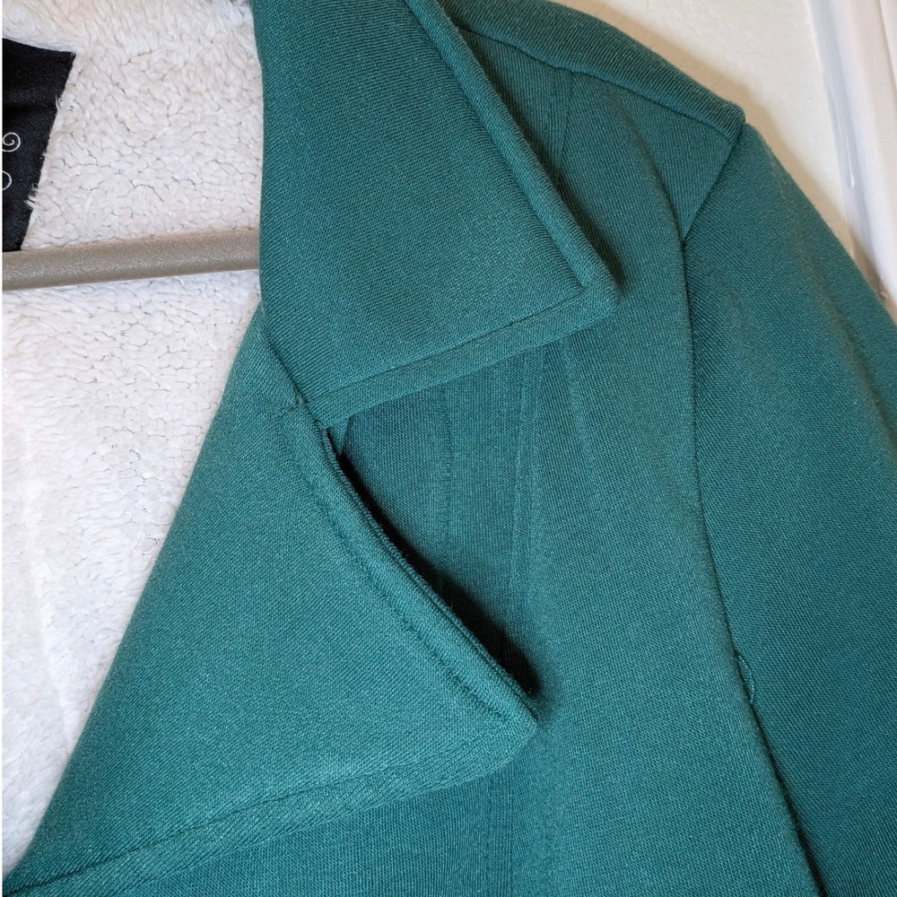 Louise Paris Green Faux Shearling Lined Button Front Pea Coat Jacket Womens - Picture 5 of 8